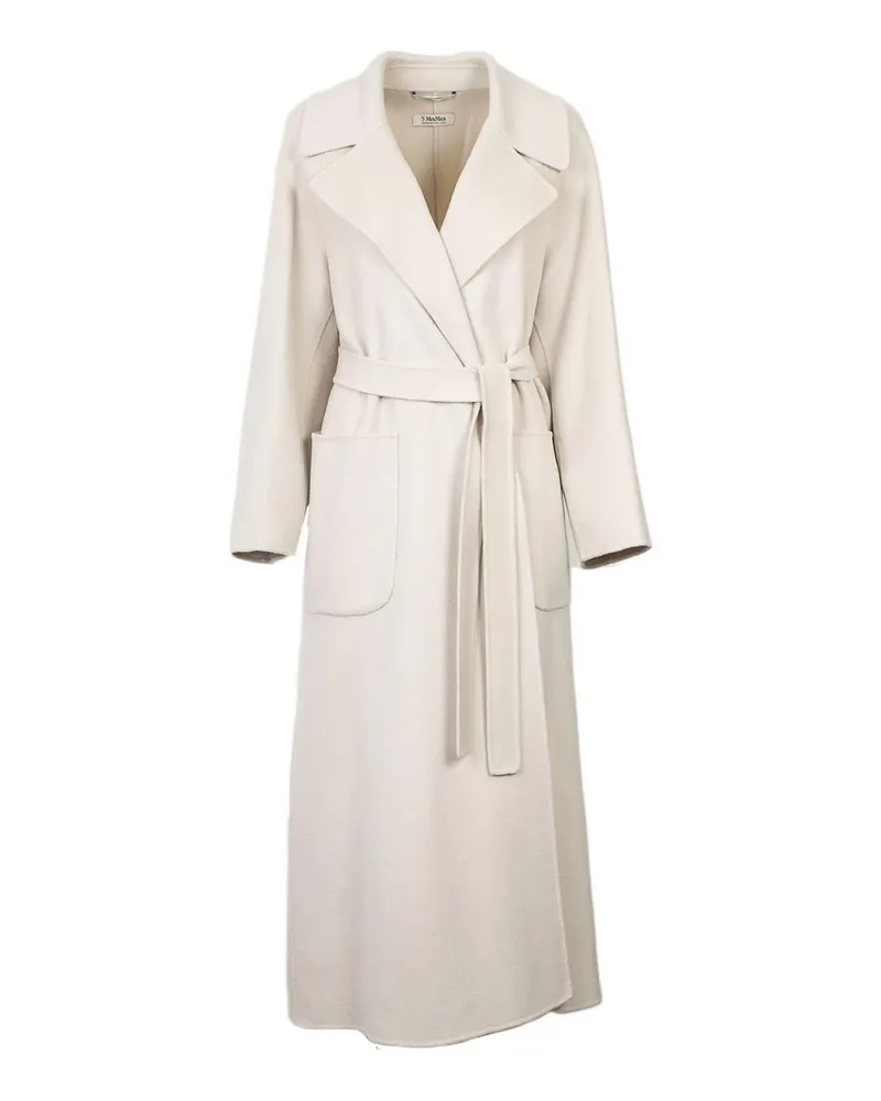 Max Mara Knielanger Mantel - Weiß Weiß