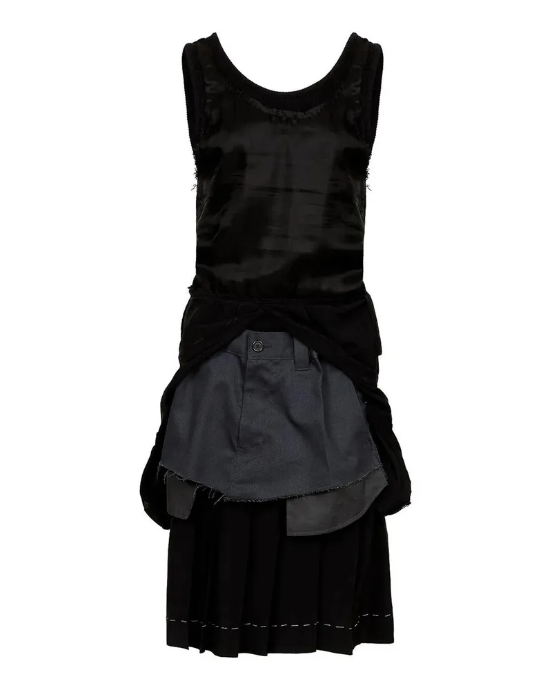 Maison Margiela Knielanges Kleid - Dunkelgrau Schwarz