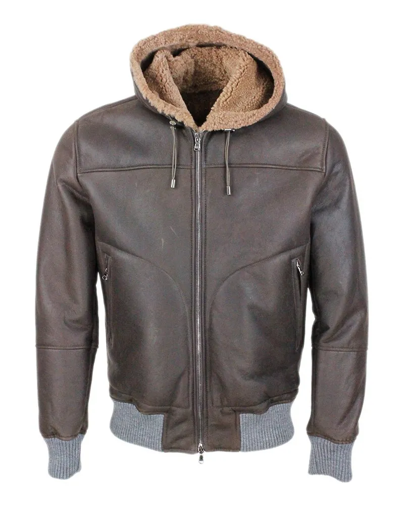 BARBA Lederjacke - Braun Braun