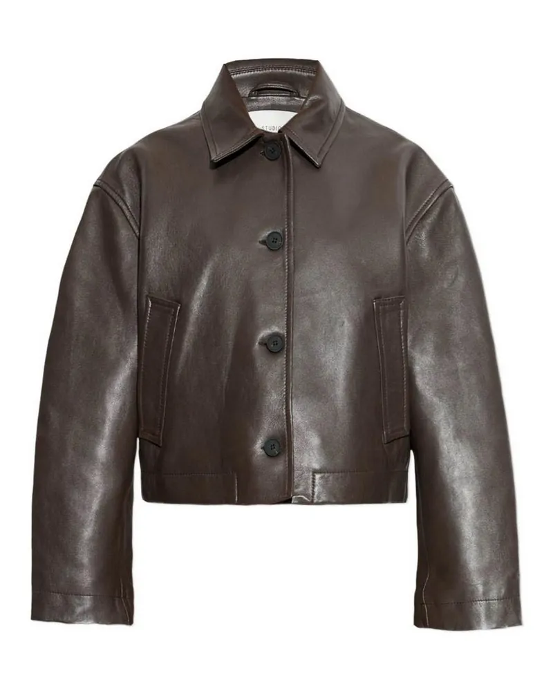 Studio Nicholson Ledermantel - Dunkelbraun Dunkelbraun