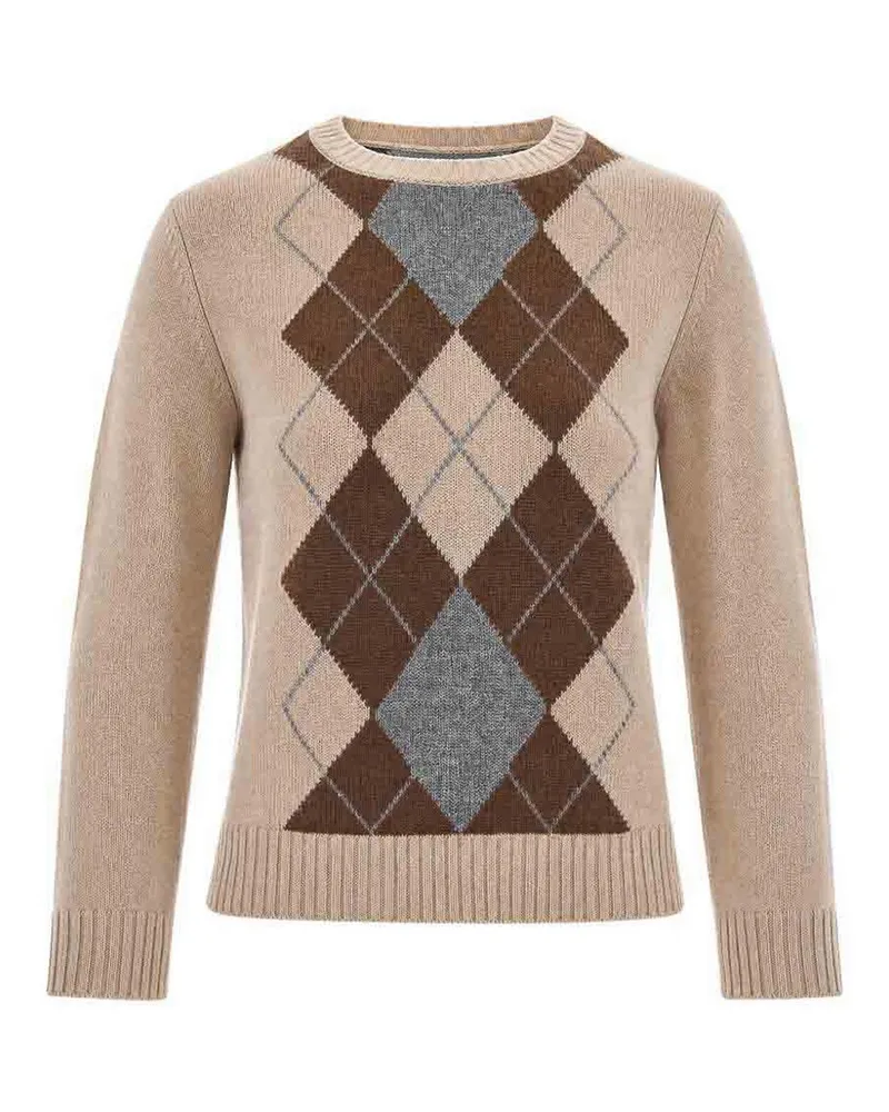 Max Mara Rundhalspullover - Creme Creme