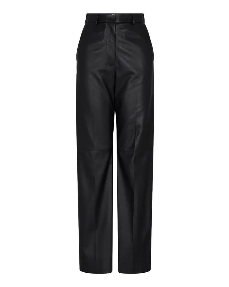 Emporio Armani Lederhose - Schwarz Schwarz