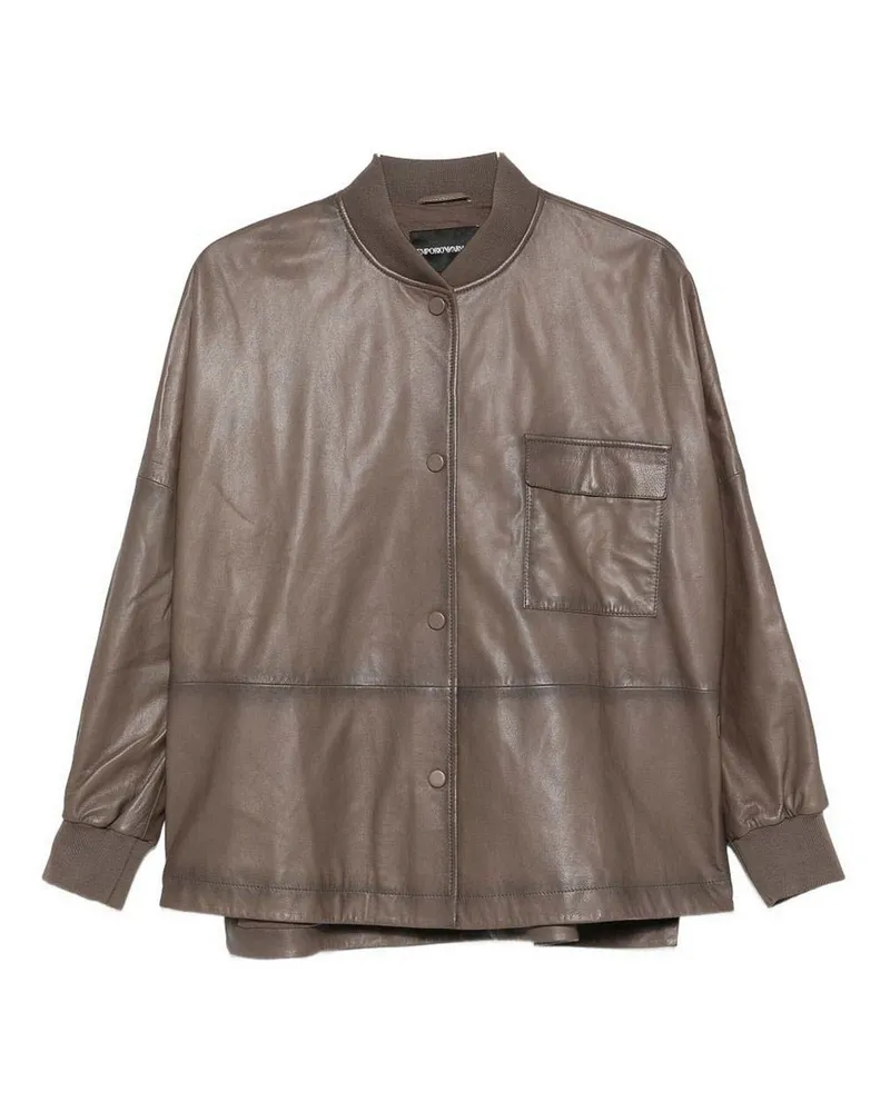 Emporio Armani Ledermantel - Grau Grau