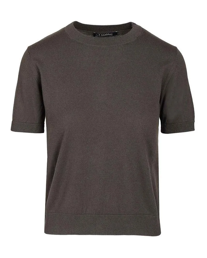 Max Mara Rundhalspullover - Grau Grau
