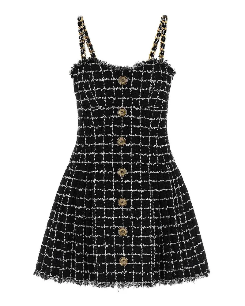 Balmain Knielanges Kleid - Schwarz Schwarz