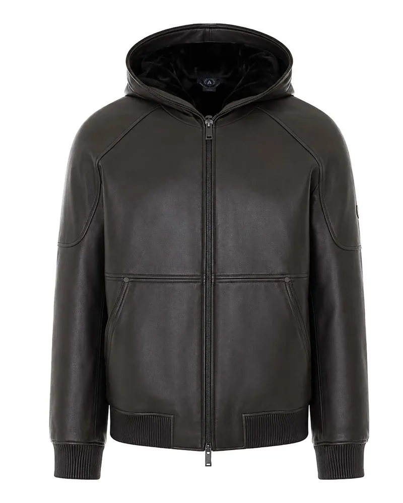 Moose Knuckles Lederjacke - Schwarz Schwarz
