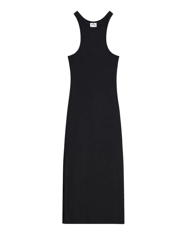 Courrèges Knielanges Kleid - Schwarz Schwarz