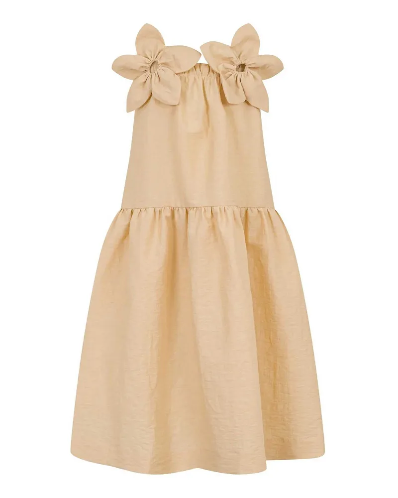 Simonetta Knielanges Kleid - Creme Creme