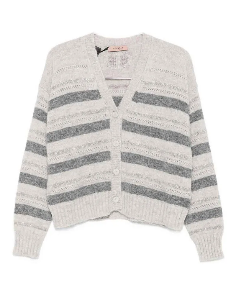 Twin-Set Rundhalspullover - Grau Grau