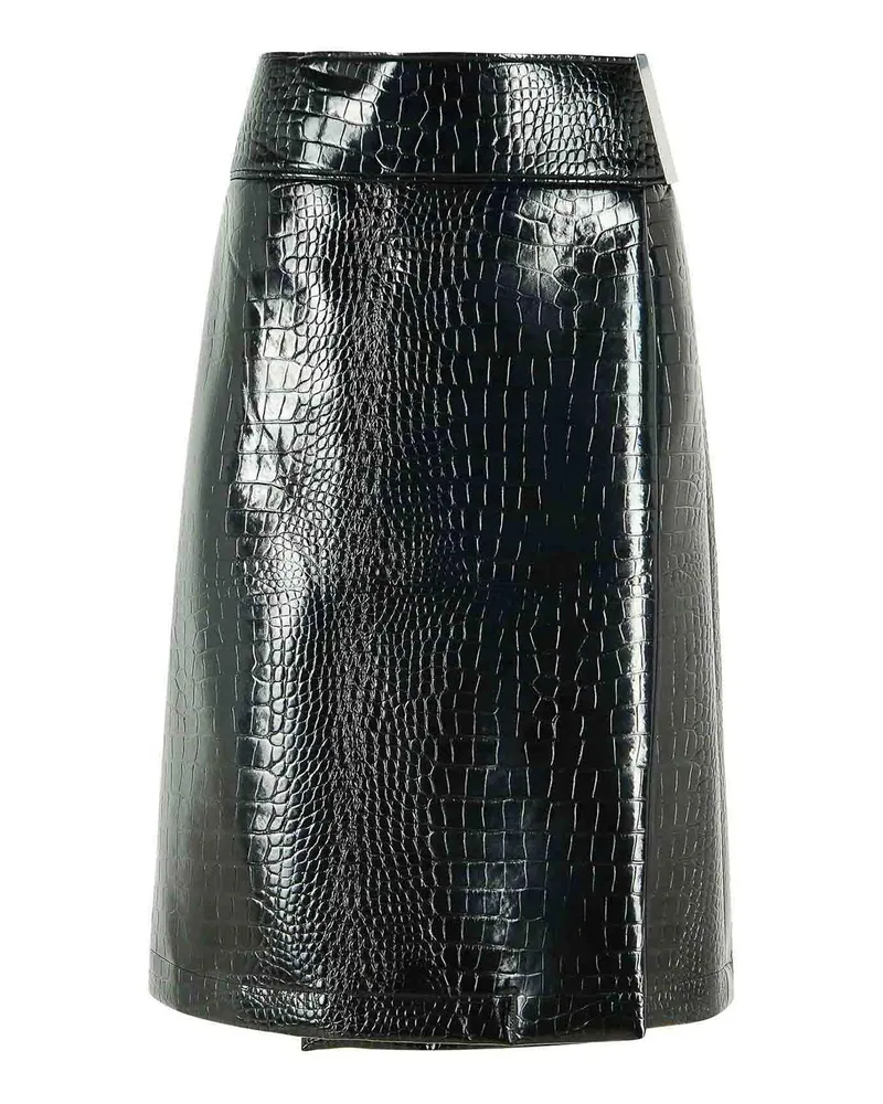 SPORTMAX Lederrock - Schwarz Schwarz
