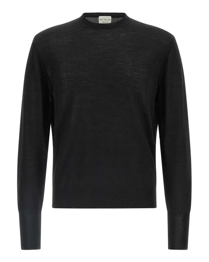 MA'RY'YA Rundhalspullover - Schwarz Schwarz