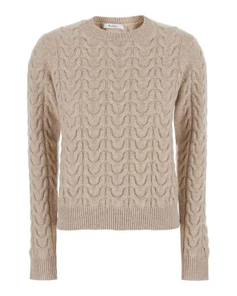 Max Mara Rundhalspullover - Weiß Weiß