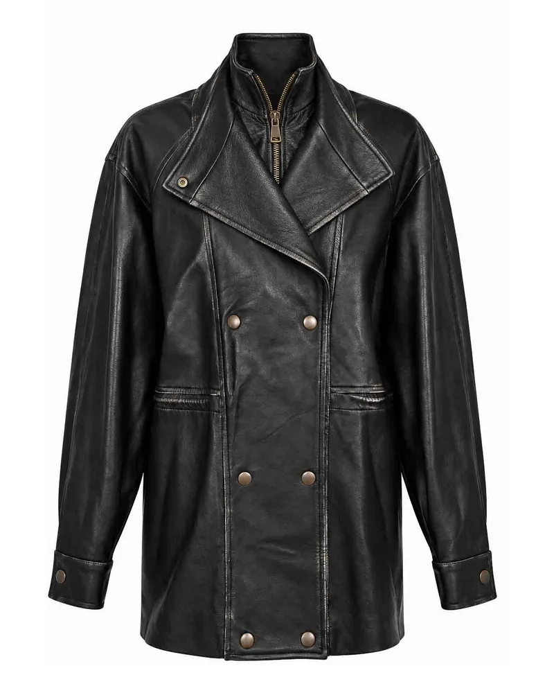 Semicouture Lederjacke - Schwarz Schwarz