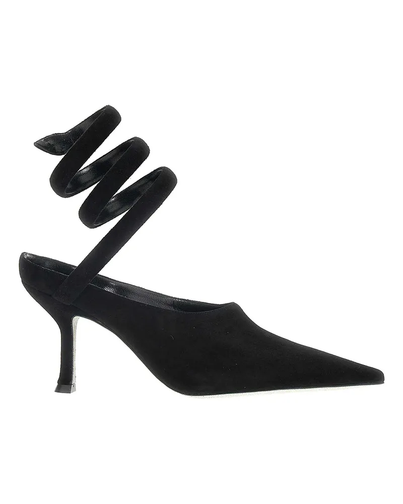 René Caovilla Mules - Schwarz Schwarz