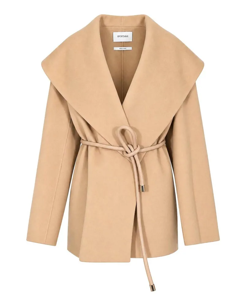 SPORTMAX Knielanger Mantel - Camel Camel