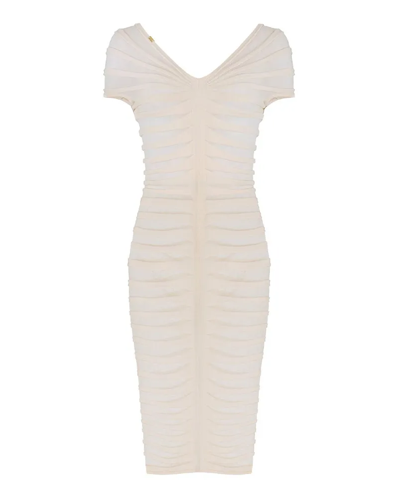 Elisabetta Franchi Knielanges Kleid - Creme Creme
