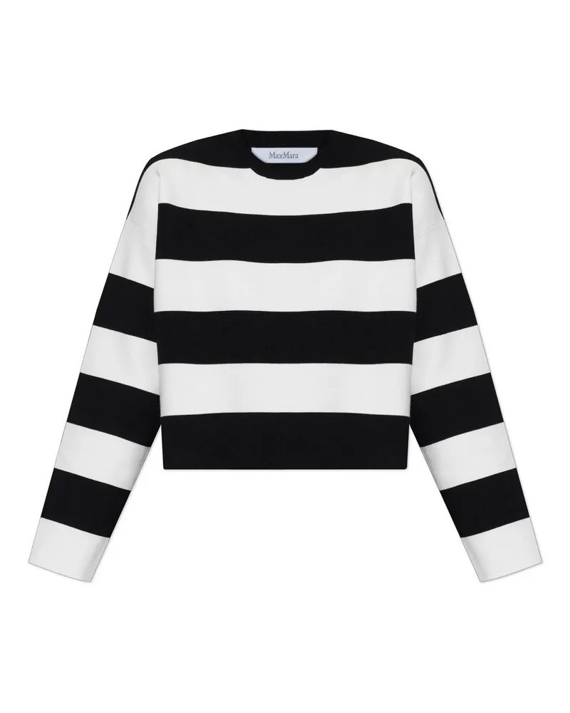 Max Mara Rundhalspullover - Weiß Weiß