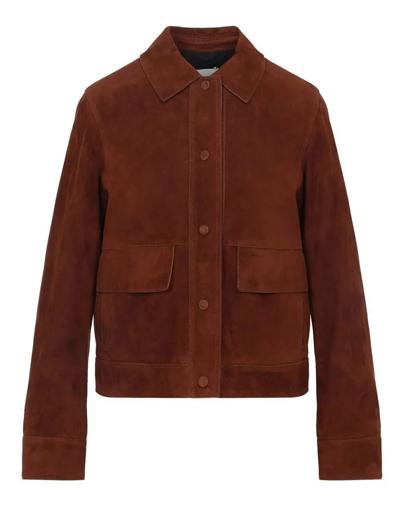 Yves Salomon Lederjacke - Braun Braun