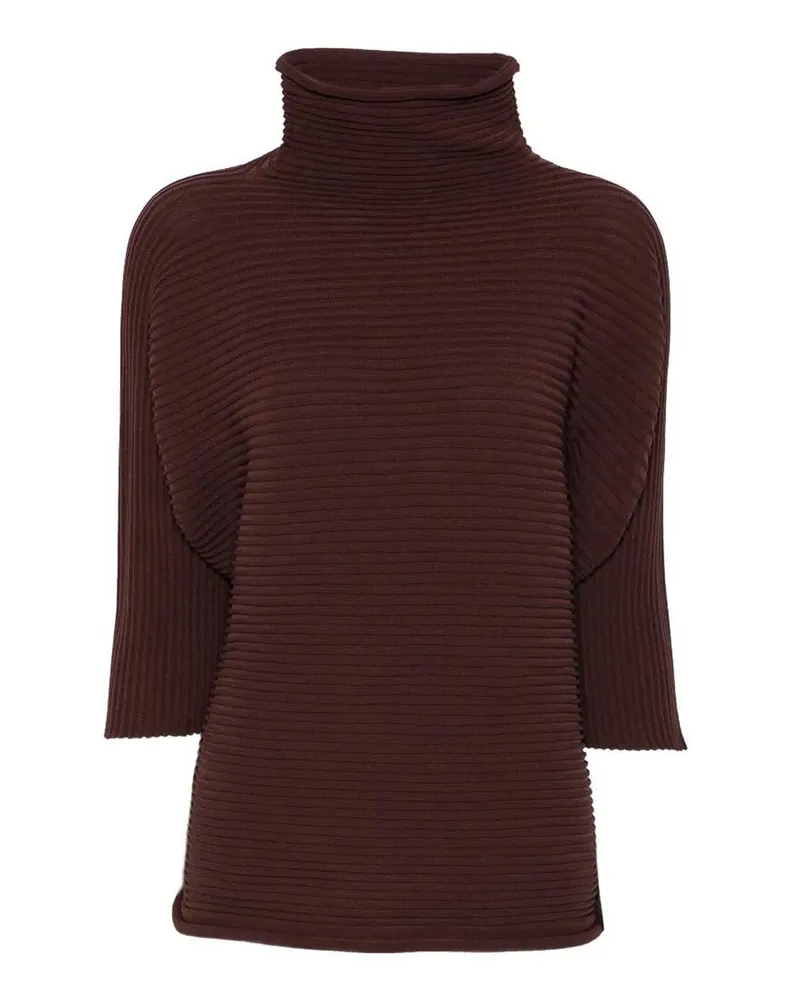Issey Miyake Rollkragenpullover - Bordeaux Bordeaux
