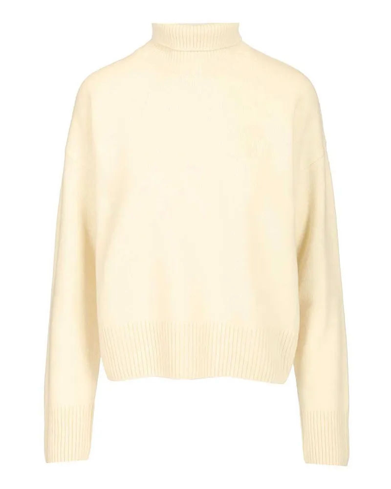 AMI Paris Rundhalspullover - Weiß Weiß