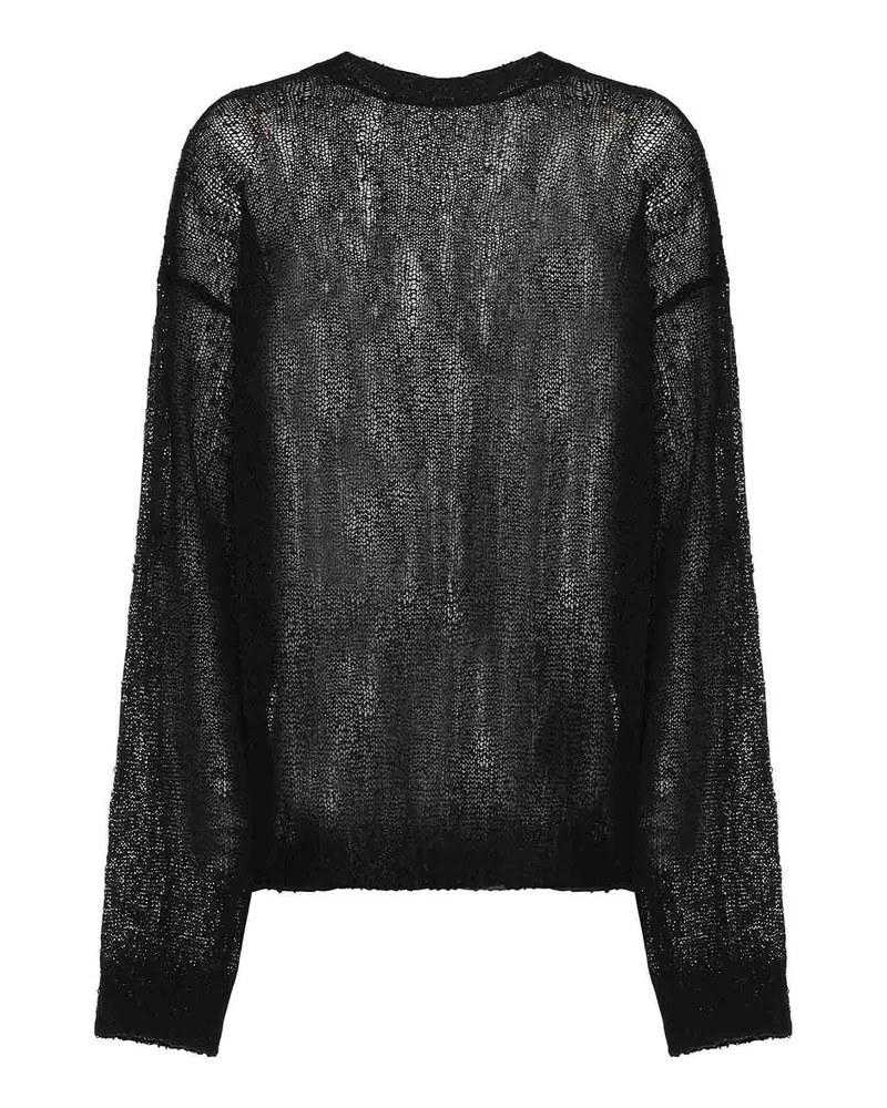 Ann Demeulemeester Rundhalspullover - Schwarz Schwarz