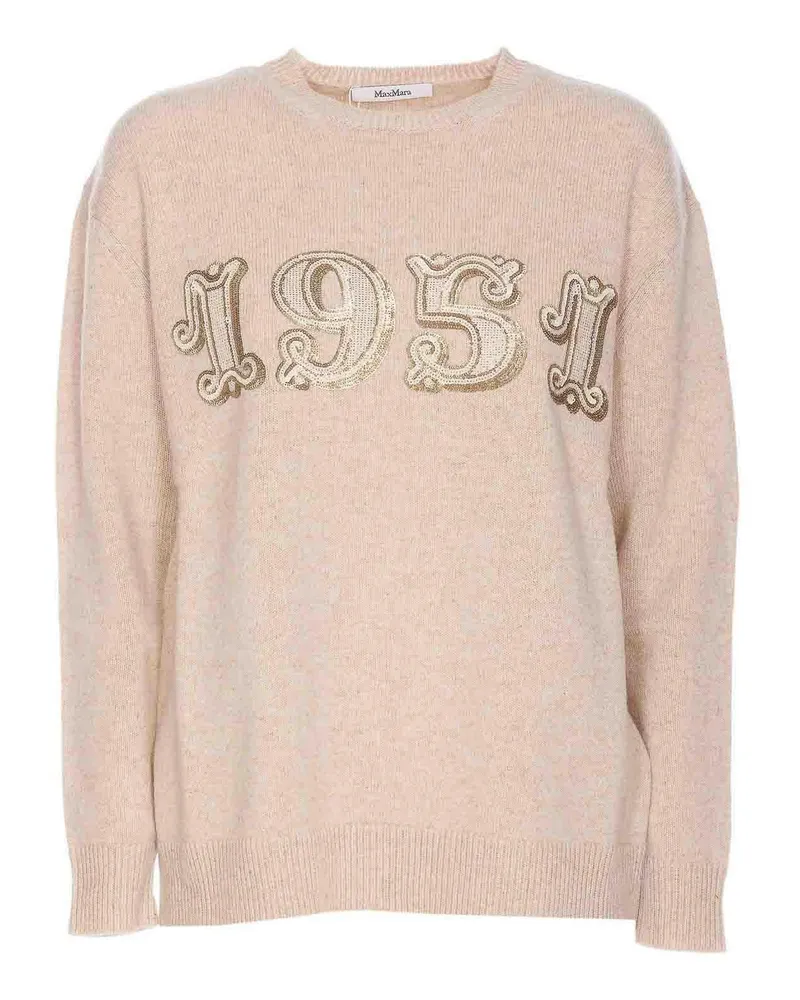 Max Mara Rundhalspullover - Beige Beige