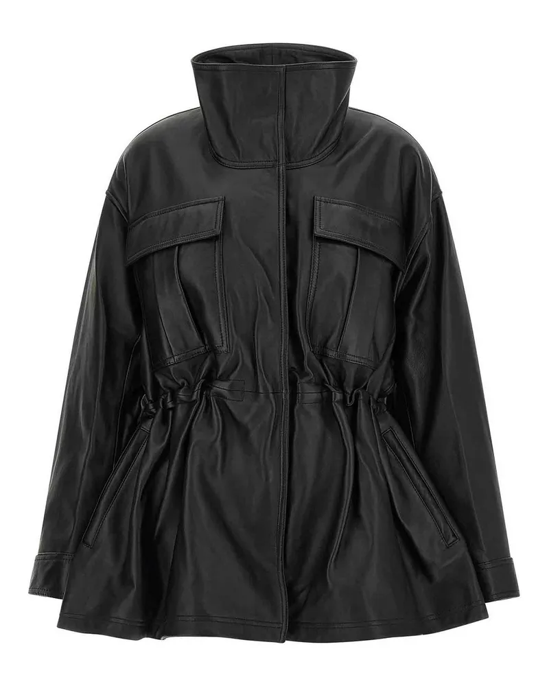 Róhe Lederjacke - Schwarz Schwarz