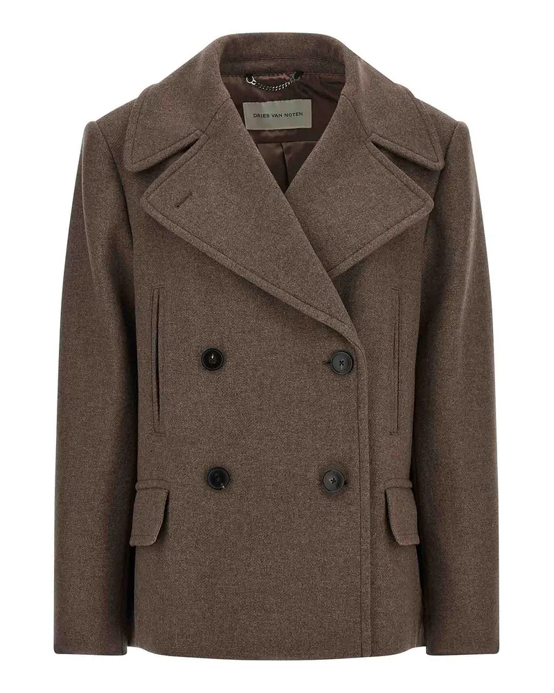 Dries van Noten Kurzer Mantel - Grau Grau