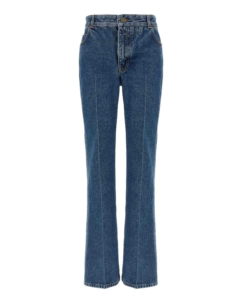 Balmain Straight Leg Jeans - Blau Blau