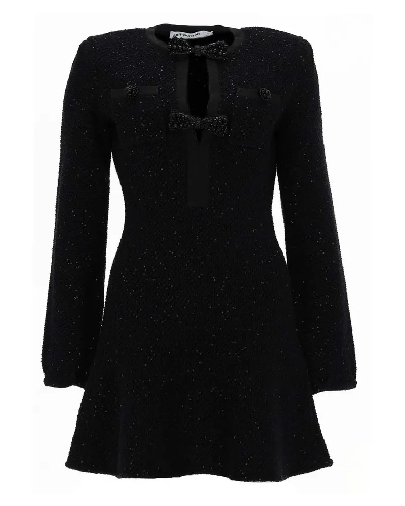 Self-Portrait Kurzes Kleid - Schwarz Schwarz