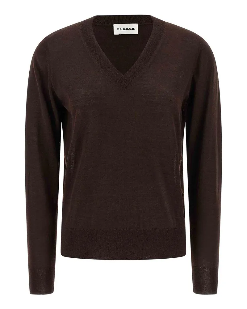P.A.R.O.S.H. P. A.R. O.S. H. Rundhalspullover - Braun Braun