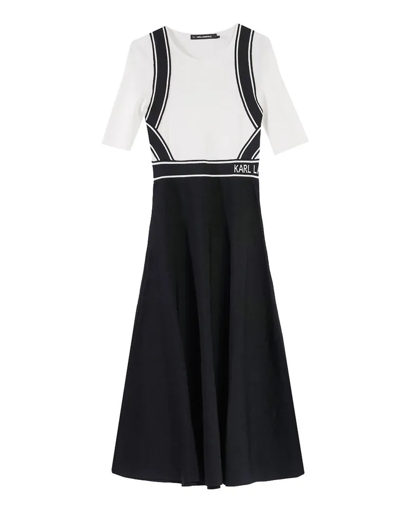 Karl Lagerfeld Knielanges Kleid - Schwarz Schwarz