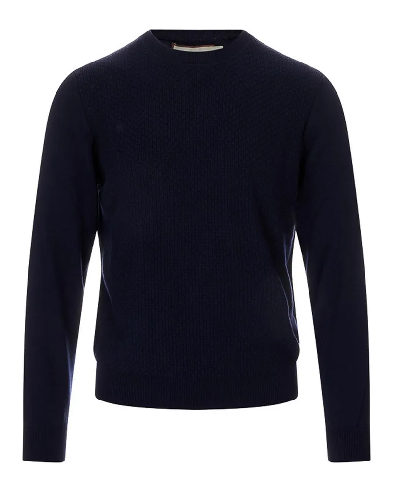 Canali Rundhalspullover - Blau Blau