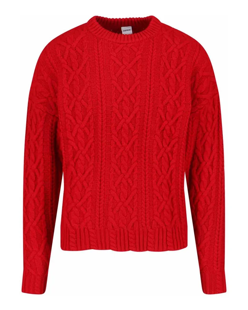 ASPESI Rundhalspullover - Rot Rot