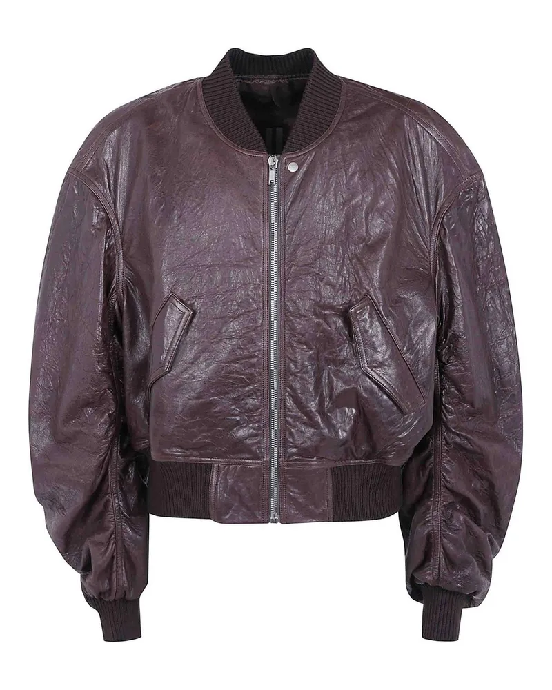 Rick Owens Lederjacke - Grau Grau