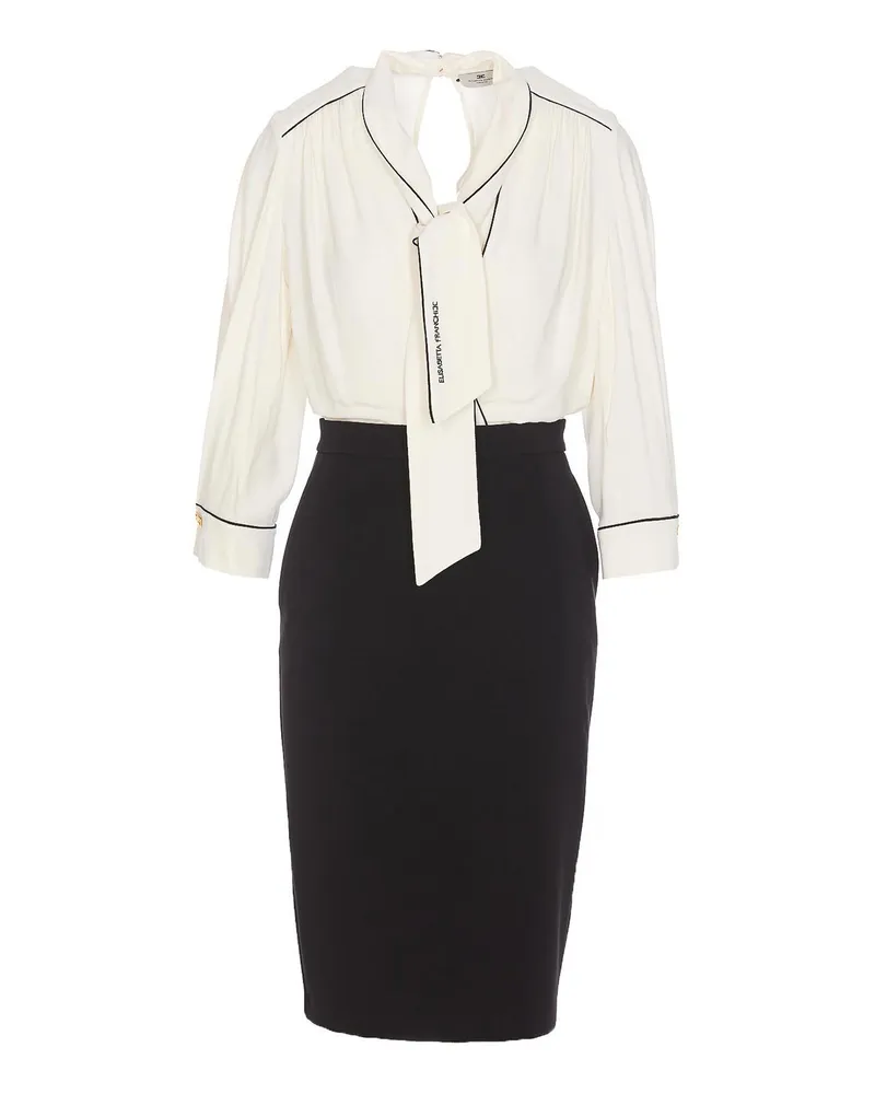 Elisabetta Franchi Knielanges Kleid - Weiß Weiß