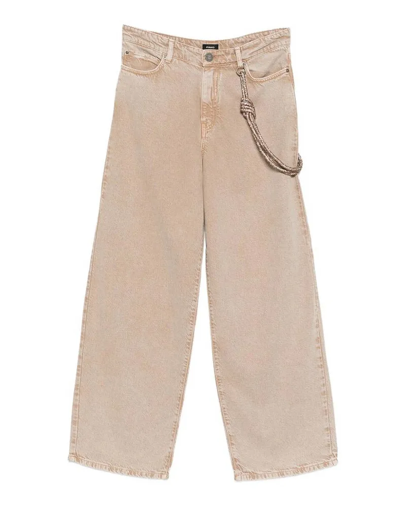 Pinko Straight Leg Jeans - Beige Beige