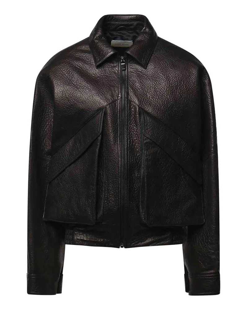 Magda Butrym Lederjacke - Schwarz Schwarz