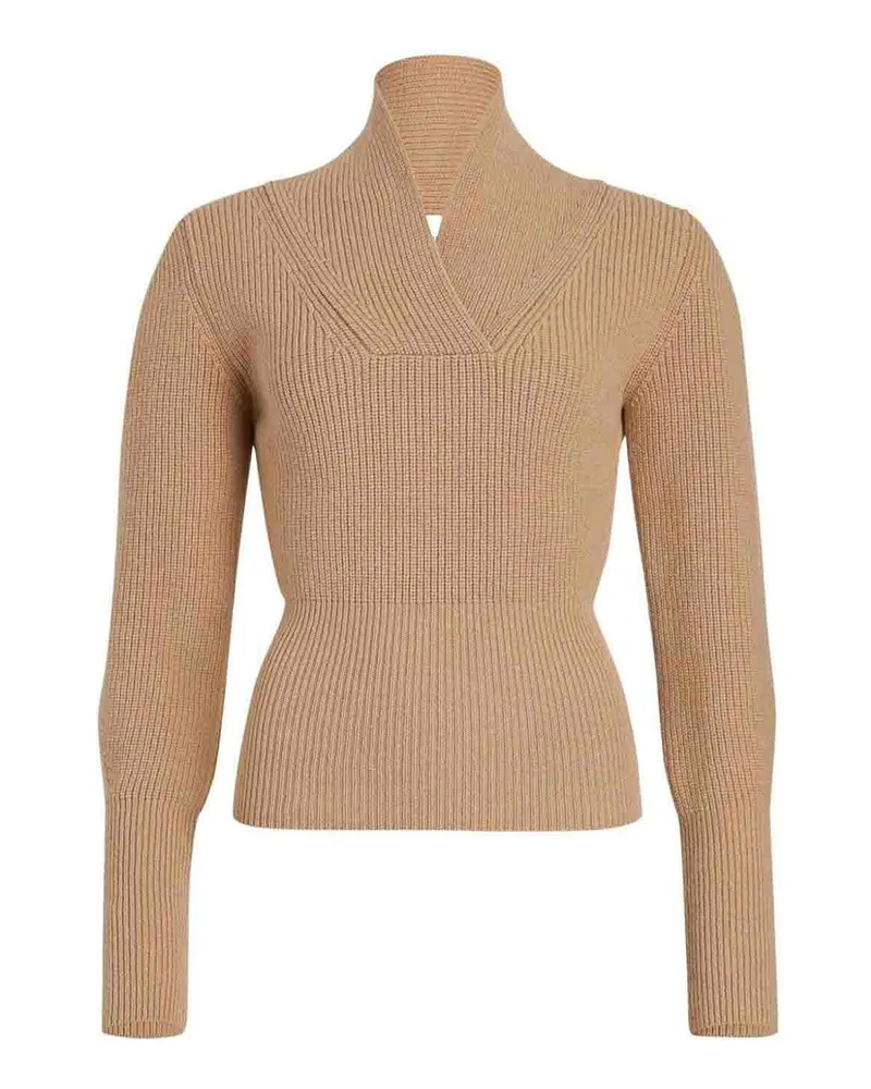 Patou Rundhalspullover - Beige Beige