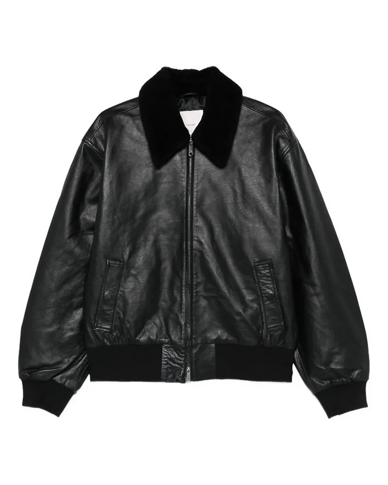 Calvin Klein Ledermantel - Schwarz Schwarz