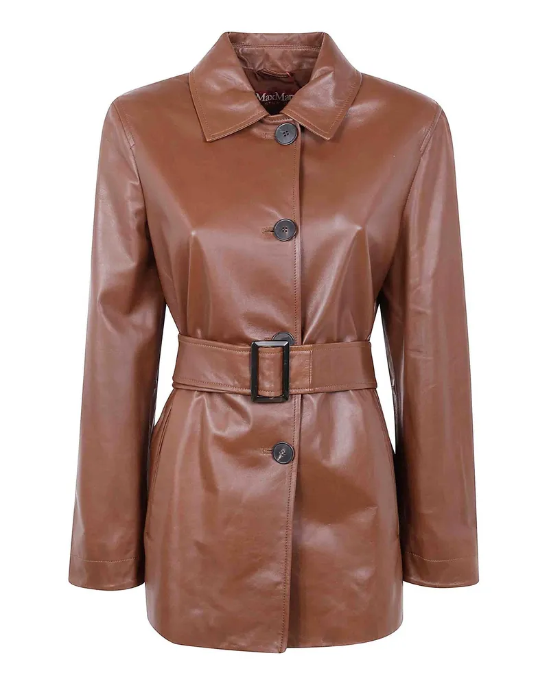 Max Mara Lederjacke - Braun Braun