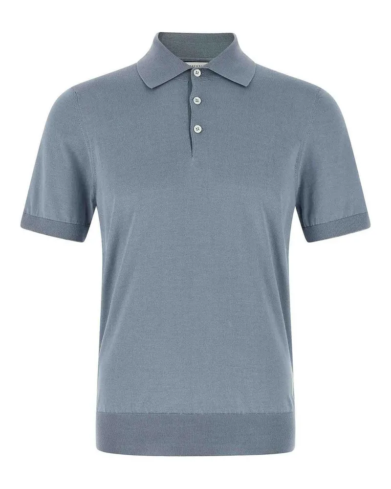 Brunello Cucinelli Poloshirt - Hellblau Hellblau