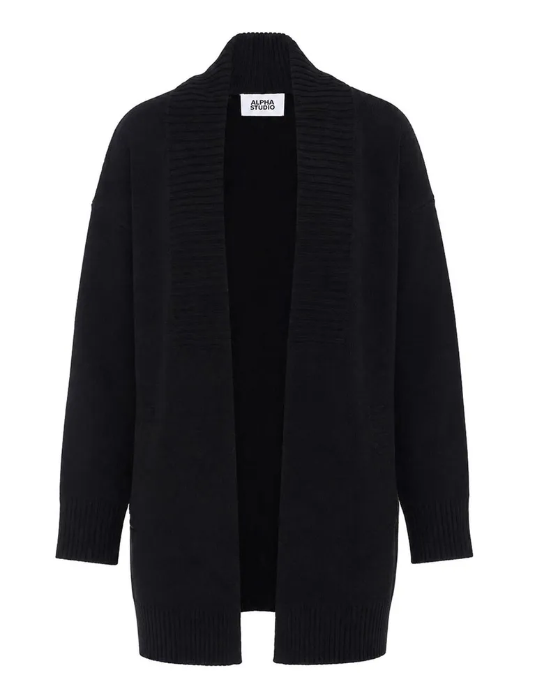 Alpha Studio Cardigan - Schwarz Schwarz