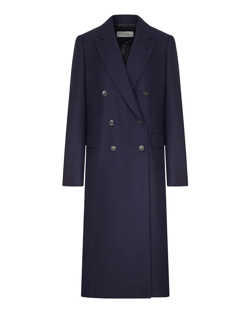 Dries van Noten Langer Mantel - Blau Blau