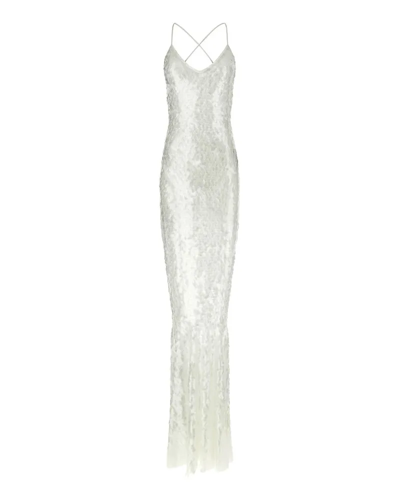 Norma Kamali Knielanges Kleid - Weiß Weiß