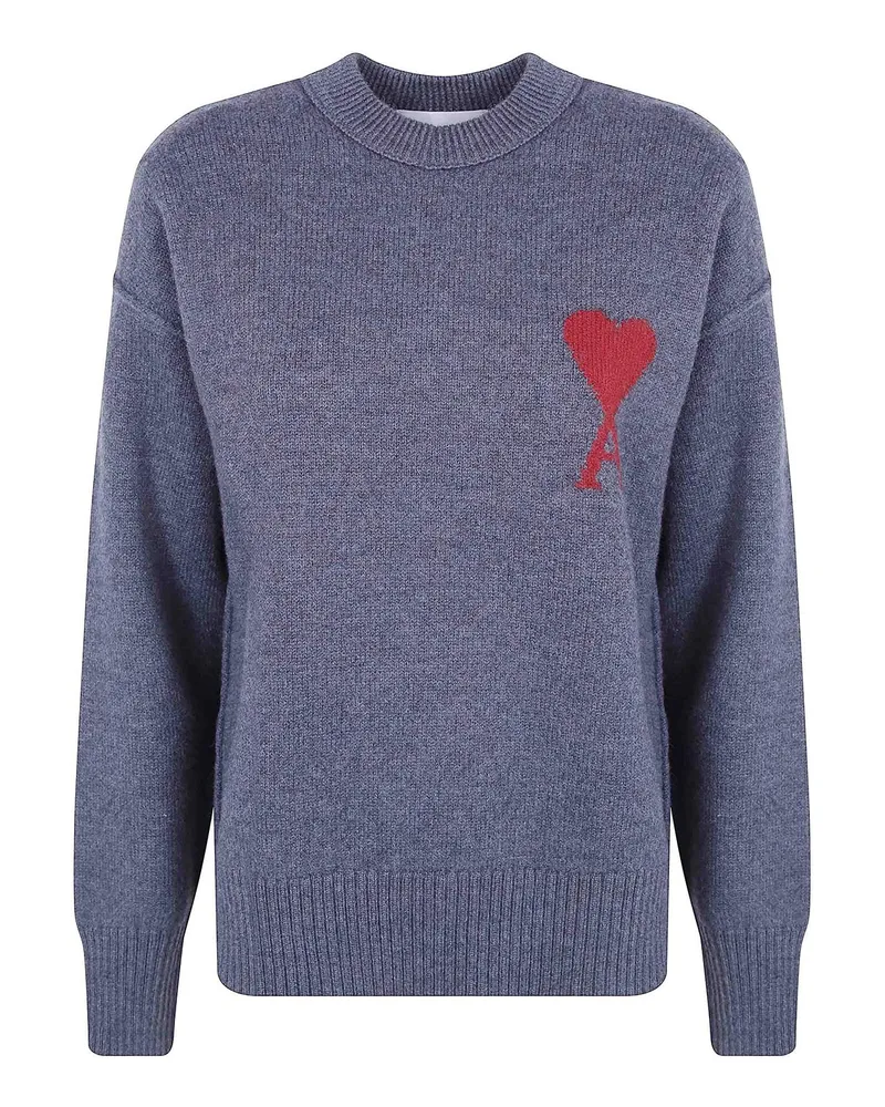 AMI Paris Rundhalspullover - Grau Grau