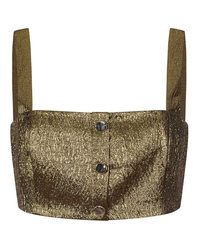 Self-Portrait Top - Gold Gold