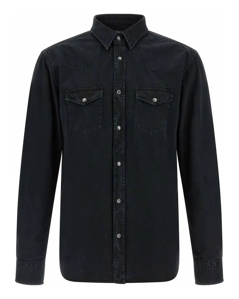 Tom Ford Hemd - Schwarz Schwarz