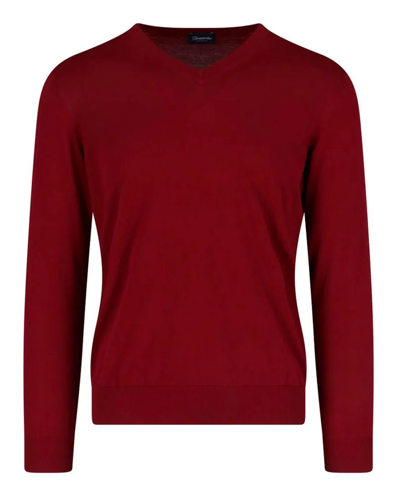 Drumohr  V-Pullover - Rot Rot