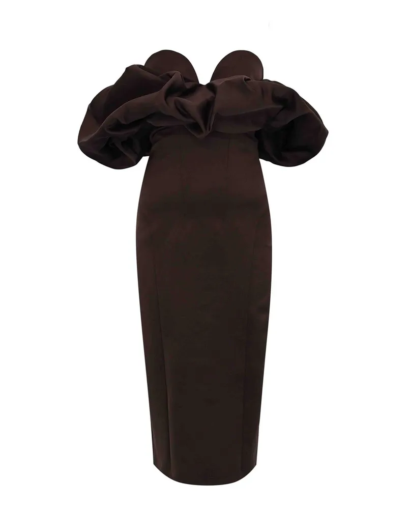 Elisabetta Franchi Knielanges Kleid - Dunkelorange Dunkelorange